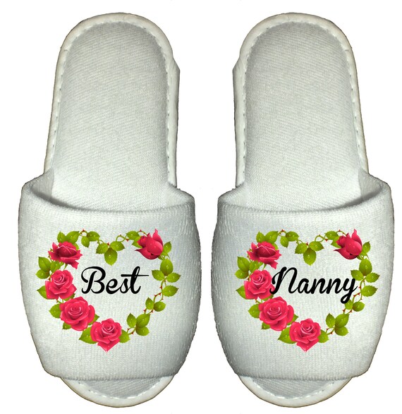 Best Mum Personalised Slippers nan flowers hearts mummy nanny mom mam grandma
