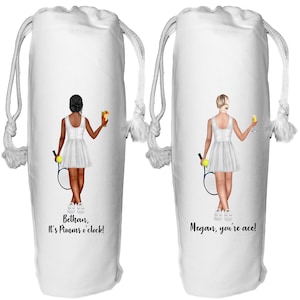 Personalized Tennis Wine Bottle Gift Bag: Wimbledon Player Gift
