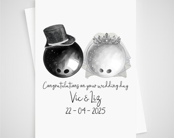 Bowling Wedding Card Personalised Ten-Pin Skittles
