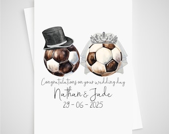 Football Wedding Card Personalised Soccer