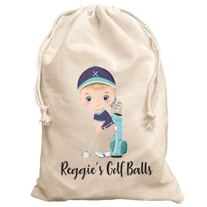 Golf Ball Bag for Boy Personalised Childrens Golfer Gift