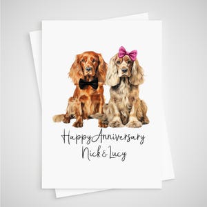 Carte d'anniversaire de cocker spaniel chien personnalisée