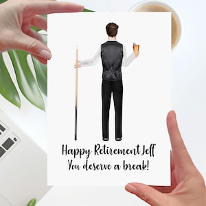 Retraite de la carte de snooker Remerciement personnalisé Félicitations