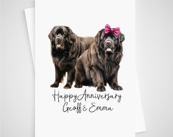 Newfoundland verjaardagskaart gepersonaliseerde hond