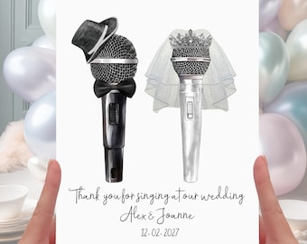 Wedding Singer Thank you Card Personalised Musician Vocalist