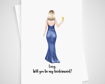 Personalised Bridesmaid Proposal Card from Bride Will you be my Bridesmaid