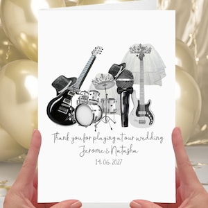 Wedding Band Danke, personalisierte Musikergruppe Gitarrist zu kardieren