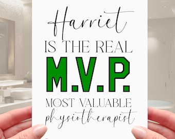 Physiotherapist Card Personalised MVP New Job Retirement Physio