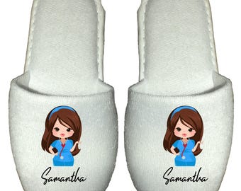 Nurse Spa Slippers Personalised  gift for nurse carer midwife healthcare worker
