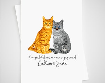 Tarjeta de compromiso de gato personalizada