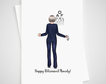 Optician Retirement Card Personalised for her