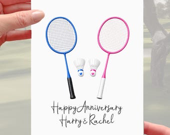 Badminton Anniversary Card Personalised