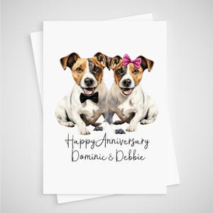 Tarjeta de aniversario de Jack Russell personalizada con perro