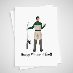 Tarjeta de jubilación de pesca Felicitaciones personalizadas Gone Fishin Dad