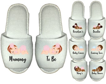 Personalised Mum to Be Spa Slippers - baby shower gifts mommy mummy