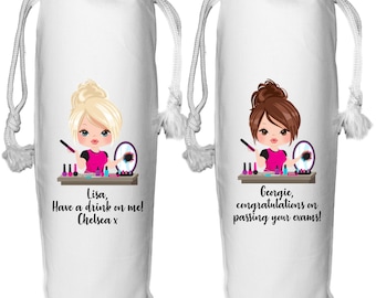 Personalized Manicurist Wine Gift Bag: Beautician, Nail Technician
