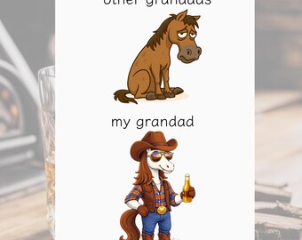 Cowboy Opa Kaart - grappige paardenkaart voor opa, papa, gepersonaliseerd