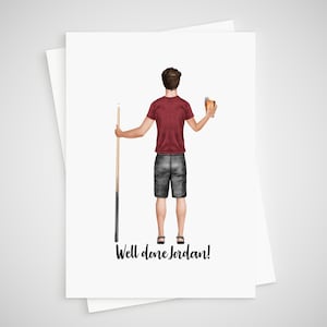 Carte de billard personnalisée pour lui Merci Félicitations billard