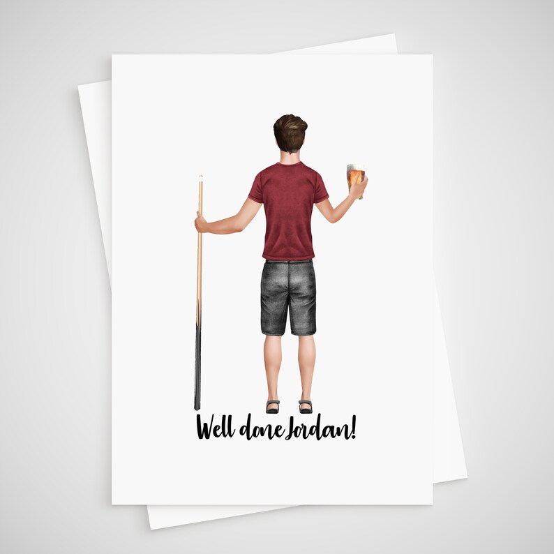 Pool Card Personalised for Him Thank You Congratulations Billiards - Etsy