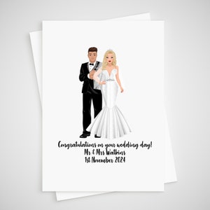 Carte de mariage personnalisée pour les mariés Félicitations aux mariés