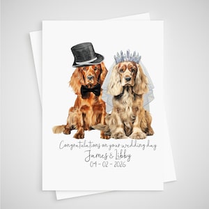 Carte de mariage personnalisée Cocker spaniel pour chien