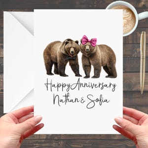 Bear Anniversary Card Personalised