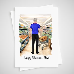 Carte de caissier Retraite Supermarché personnalisé