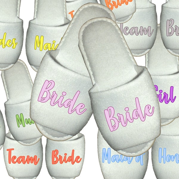 Bridal Party Spa Slippers for wedding Bridesmaid Gift