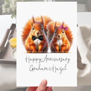 Carte d'anniversaire écureuil personnalisée