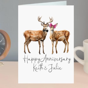 Carte d'anniversaire cerf personnalisée