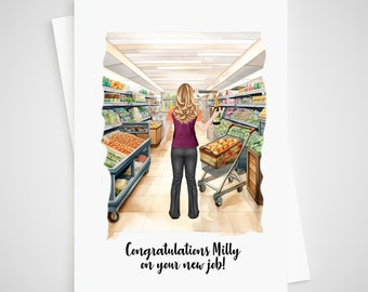 Carte personnalisée de caissier nouvel emploi Employé de magasin de supermarché