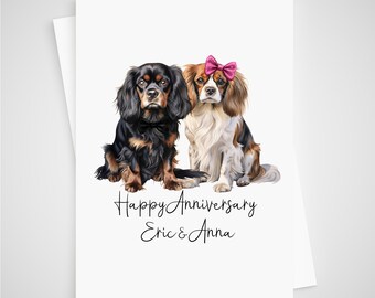King Charles Cavalier Anniversary Card Dog Personalised
