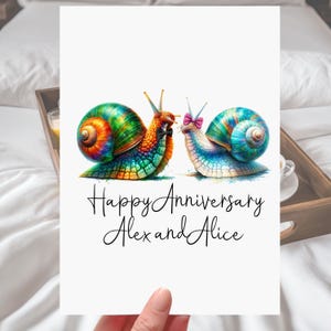 Carte d'anniversaire escargot personnalisée