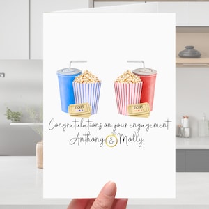 Popcorn Cinema Carte de fiançailles Film de film personnalisé