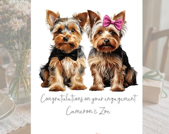 Yorkshire Terrier Engagement Card Personalised Dog