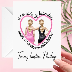Two Blondes-kaart gepersonaliseerd voor beste BFF-vriendin