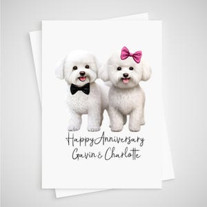Carte d'anniversaire Bichon Frise chien personnalisée