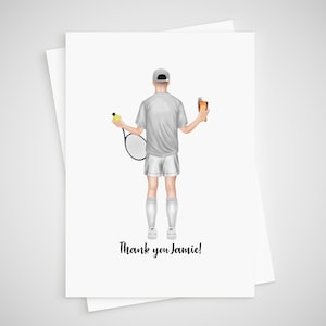 Biglietto da tennis personalizzato per lui Grazie Congratulazioni In pensione