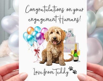Engagement Card from the Pets Dog Cat Personalised