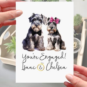 Tarjeta de compromiso personalizada con un Schnauzer miniatura