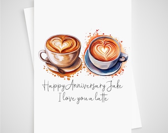 Coffee Anniversary Card Personalised