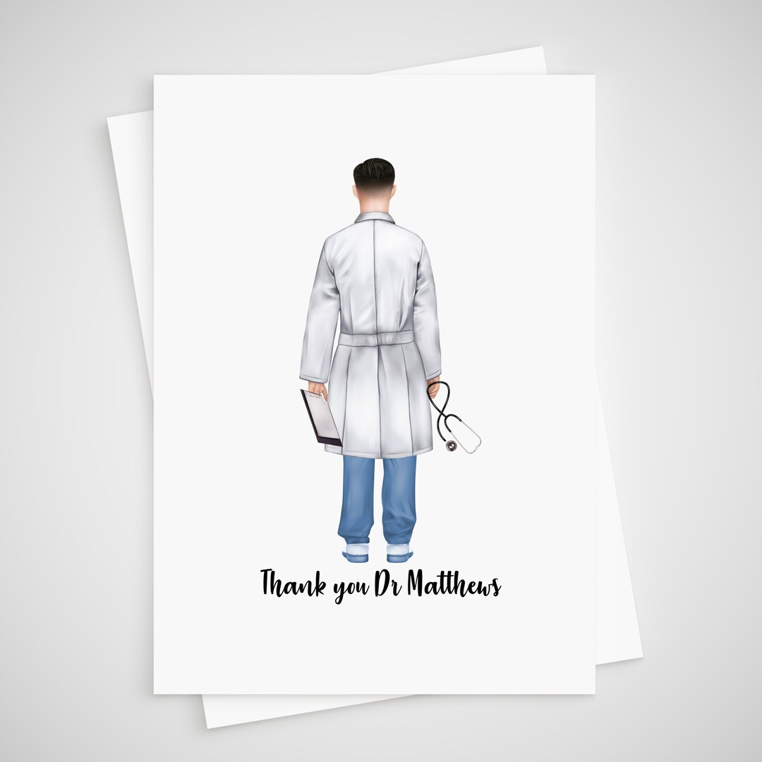 Thank You Doctor Card Personalised for Man Surgeon Constultant Gp - Etsy