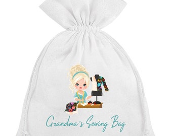 Sewing Bag Personalised Seamstress gift for grandma Craft Storage