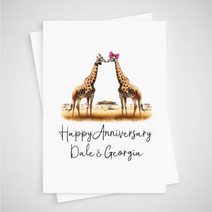 Carte d'anniversaire girafe personnalisée
