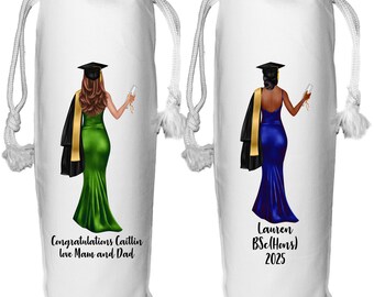 Graduation Wine Bottle Bag Personalised for Female