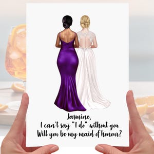 Cartão de madrinha de casamento Proposta personalizada Você será minha madrinha de casamento