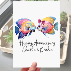 Carte d'anniversaire de poisson tropical personnalisée