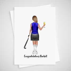 Veldhockeykaart Gepersonaliseerd voor vrouw Bedankt, gefeliciteerd