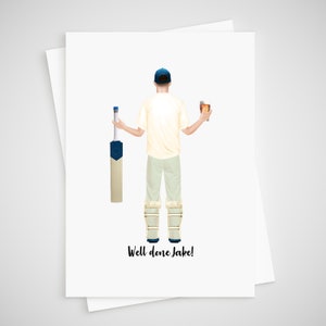Carta da cricket personalizzata per lui Grazie Congratulazioni In pensione