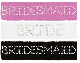 Personalised Sweatband Headband Spa Rhinestone Wedding gift Hen Party Bride Bridesmaid Towel Sweatband pink black white hairband